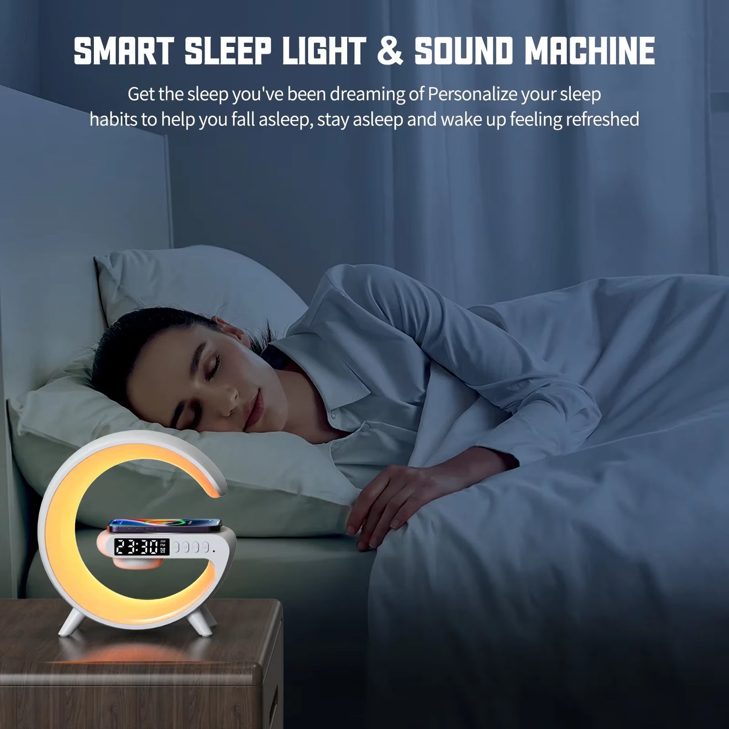 Wireless Charger Pad Stand Bluetooth Speaker TF RGB Night Light 15W Phone Fast Charging Station for Iphone Samsung Xiaomi Huawei