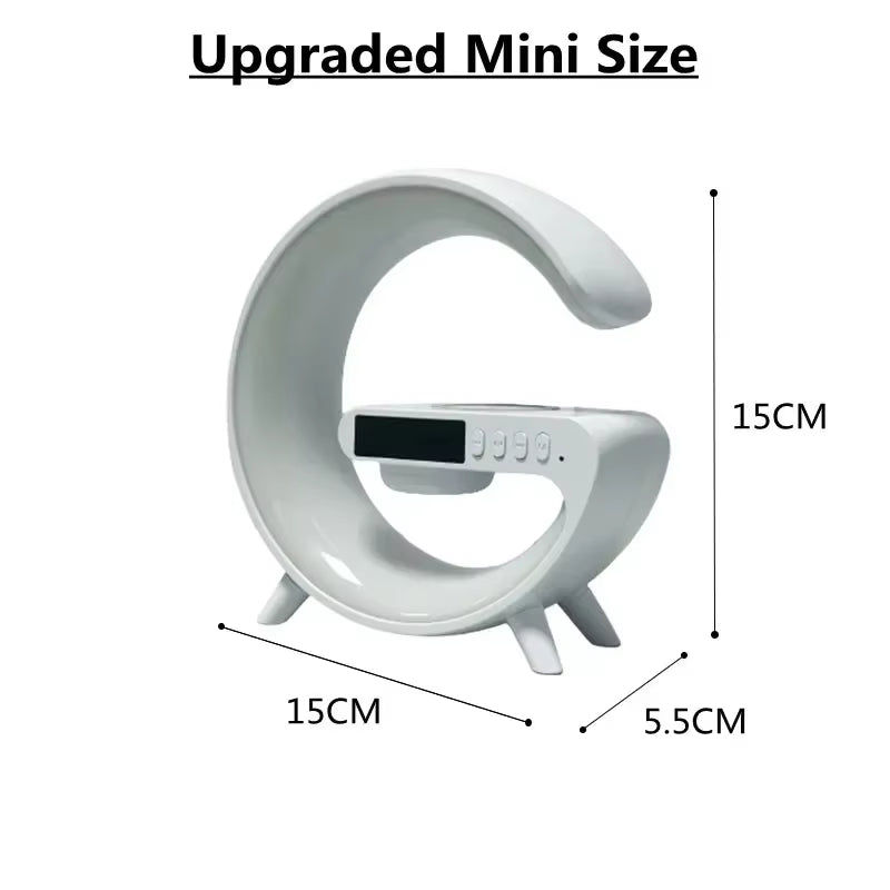 Wireless Charger Pad Stand Bluetooth Speaker TF RGB Night Light 15W Phone Fast Charging Station for Iphone Samsung Xiaomi Huawei